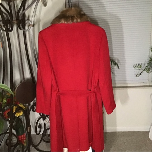 💲ON SALE💲TALBOTS NWT AUTHENTIC WOOL BLEND TAN FAUX FUR COLLAR CLASSIC COAT - Picture 4 of 17